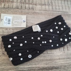 NWT! BASS BLACK JEWELED HEAD WRAP